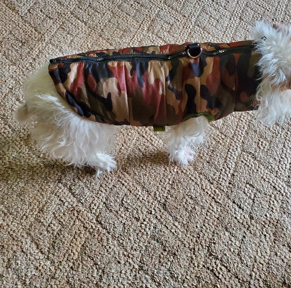 Drooling Dog Camouflage Jacket Puffy Style Size L